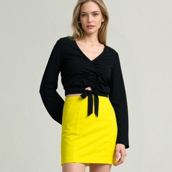 Ann Taylor Loft bright yellow mini skirt ❤️ - Picture 2 of 8